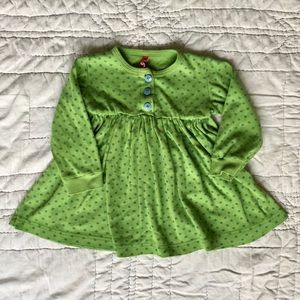 Hanna Andersson Green Polka Dot Dress Tunic 80 2T